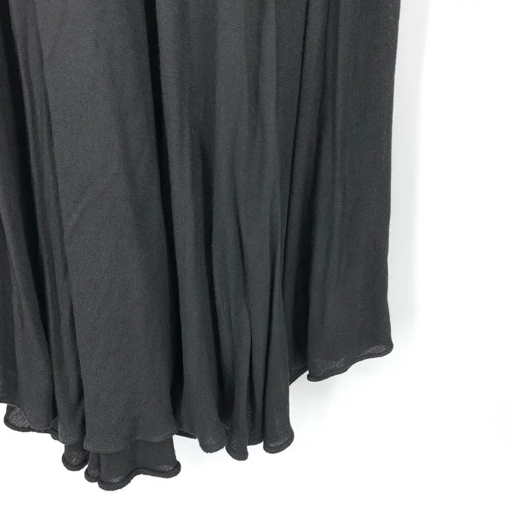 Vintage 90s Boho Asymmetrical Skirt Womens Sz L/XL Black Cotton Blend